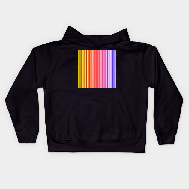 Vibrant rainbow stripes Kids Hoodie by hereswendy